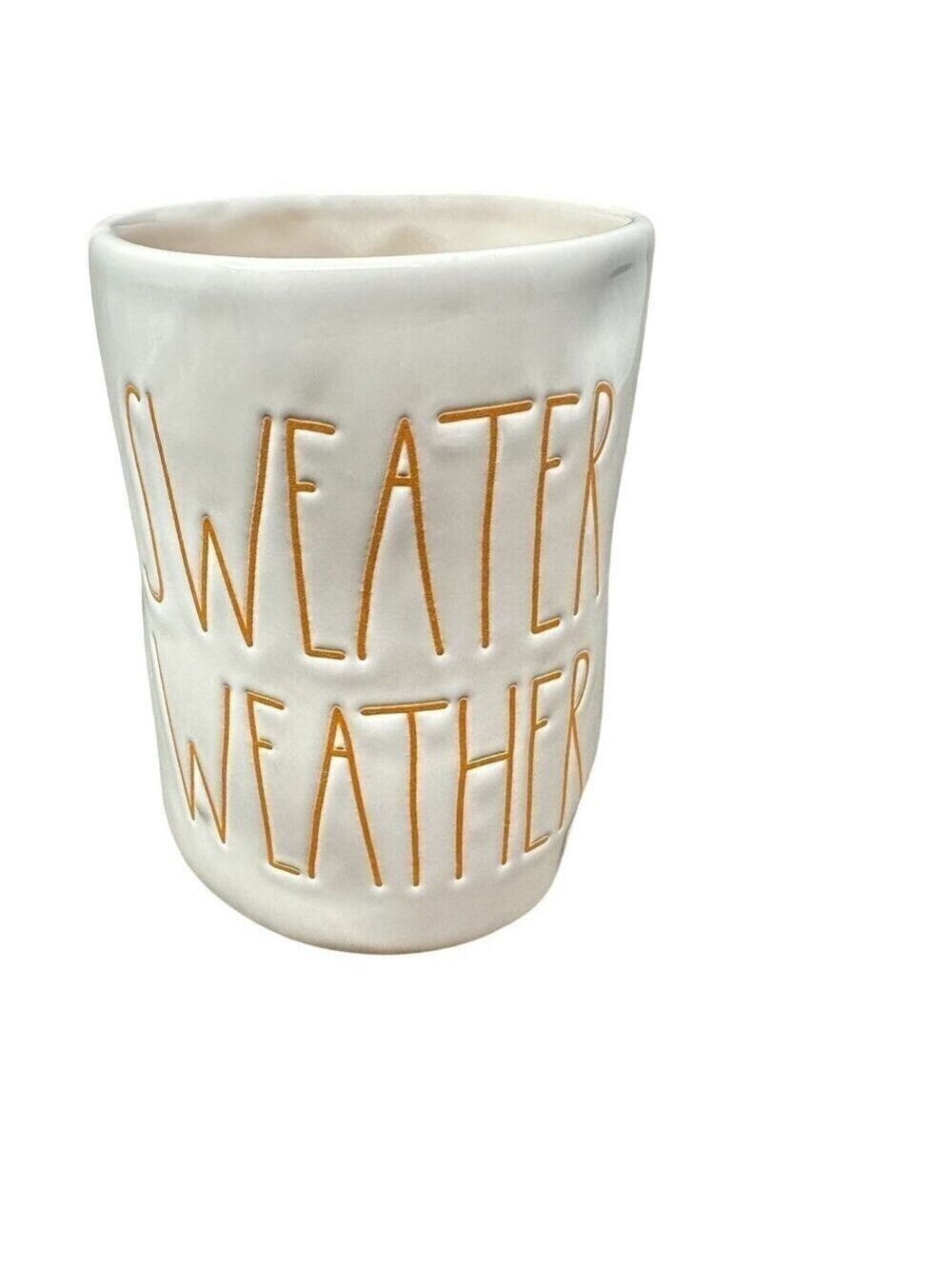 Rae Dunn Sweater Weather Candle Ceramic Jar Pumpkin Latte Autumn Fall Gift Decor